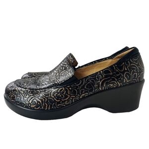 ALEGRIA Emma Bronze Bouquet Slip On Leather Loafers Shoes EU 38 / US 8-8.5